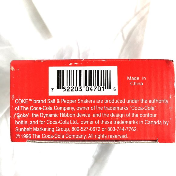 1996 Coca Cola Salt and Pepper Shakers Vintage NIB - Picture 5 of 6